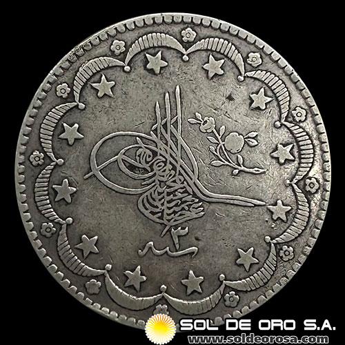 NA4 - TURQUIA - 20 KURUSH, 1876 - IMPERIO OTOMANO - MONEDA DE PLATA