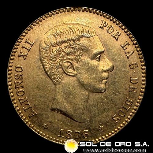 ESPAÑA - 25 PESETAS, 1876 - ALFONSO XII - MONEDA DE ORO