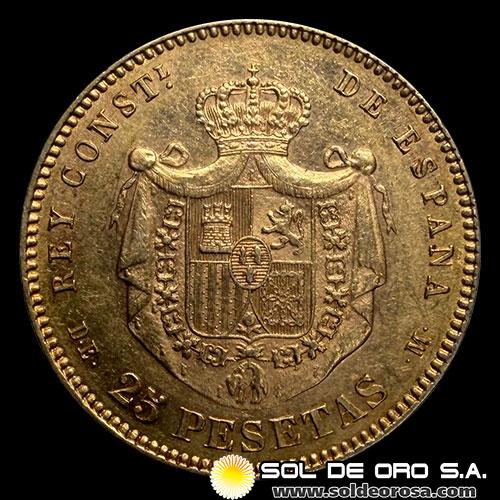 ESPAÑA - 25 PESETAS, 1876 - ALFONSO XII - MONEDA DE ORO