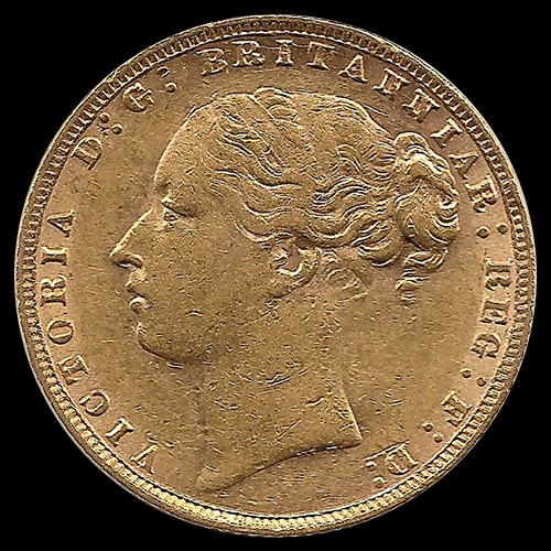 INGLATERRA - SOVEREIGN, LIBRA INGLESA (VICTORIA JOVEN), 1880 - MONEDA DE ORO