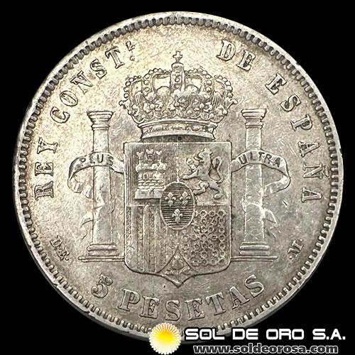 NA2 - ESPAÑA - 5 PESETAS, 1892 - ALFONSO XIII REY DE ESPAÑA - MONEDA DE PLATA