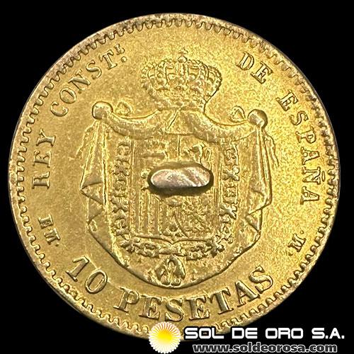 ESPAÑA - 10 PESETAS, 1878 - ALFONSO XII - MONEDA DE ORO