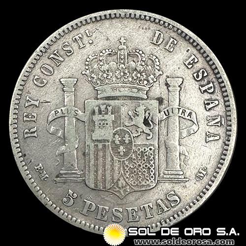 NA2 - ESPAÑA - 5 PESETAS, 1898 - ALFONSO XIII REY DE ESPAÑA - MONEDA DE PLATA