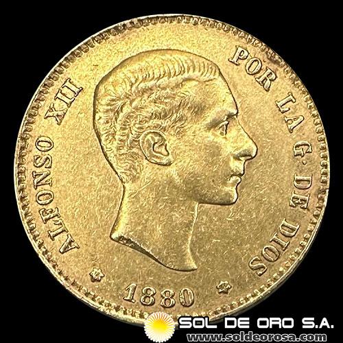 ESPAÑA - 25 PESETAS, 1880 - ALFONSO XII - MONEDA DE ORO