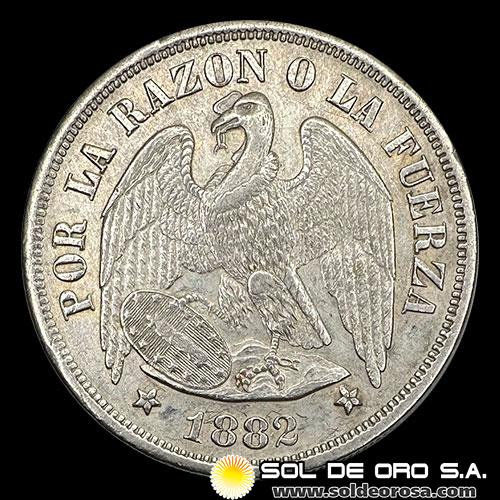 NA2 - REPUBLICA DE CHILE - 1 PESO, 1882 - MONEDA DE PLATA