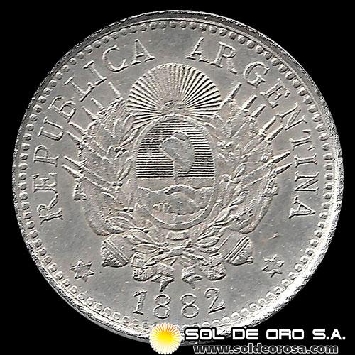 NA1 - ARGENTINA - 10 CENTAVOS, 1882 - MONEDA DE PLATA