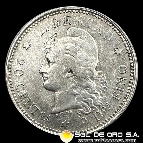 NA1 - ARGENTINA - 20 CENTAVOS - 1882 - MONEDA DE PLATA