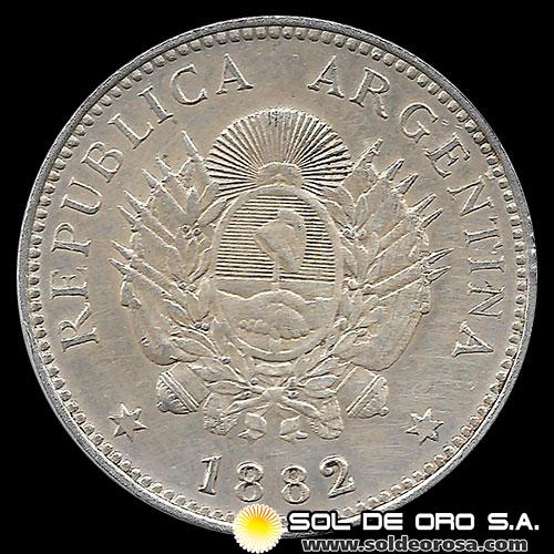 NA1 - ARGENTINA - 20 CENTAVOS, 1882 - MONEDA DE PLATA