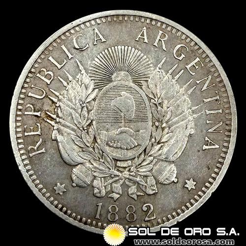 NA1 - ARGENTINA - 50 CENTAVOS, 1882 - MONEDA DE PLATA
