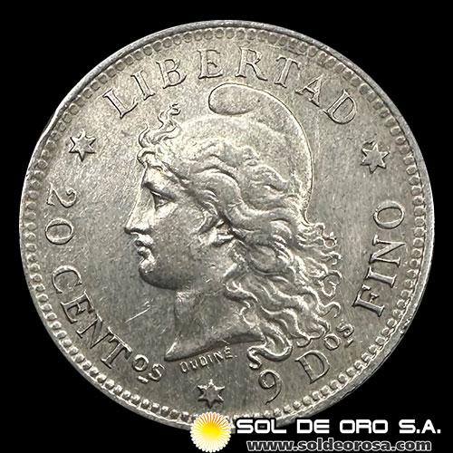 NA1 - ARGENTINA - 20 CENTAVOS - 1883 - MONEDA DE PLATA