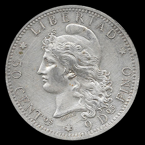 NA1 - ARGENTINA - 50 CENTAVOS, 1883 - MONEDA DE PLATA