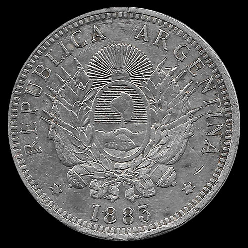 NA1 - ARGENTINA - 50 CENTAVOS, 1883 - MONEDA DE PLATA