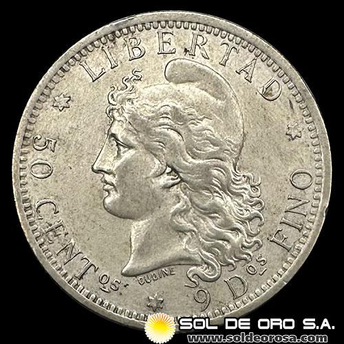 NA1 - ARGENTINA - 50 CENTAVOS, 1883 - MONEDA DE PLATA