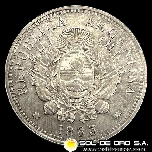 NA1 - ARGENTINA - 50 CENTAVOS, 1883 - MONEDA DE PLATA