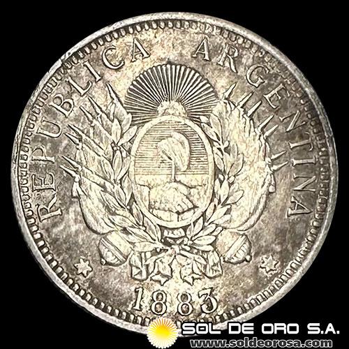 NA1 - ARGENTINA - 50 CENTAVOS, 1883 - MONEDA DE PLATA