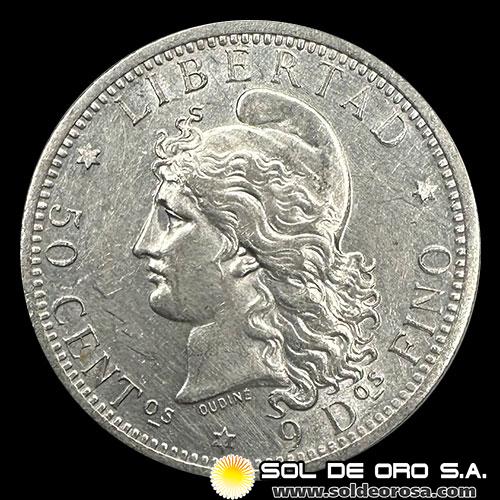 NA1 - ARGENTINA - 50 CENTAVOS, 1883 - MONEDA DE PLATA