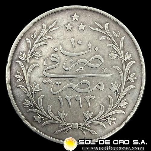 NA3 - EGIPTO - 20 QIRSH, 1885 - ABDUL HAMID II - MONEDA DE PLATA