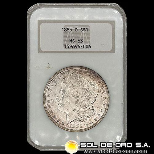 NA3 - ESTADOS UNIDOS DE AMERICA - 1 DOLLAR, 1885 - NEW ORLEANS - NGC MS63 - MONEDA DE PLATA