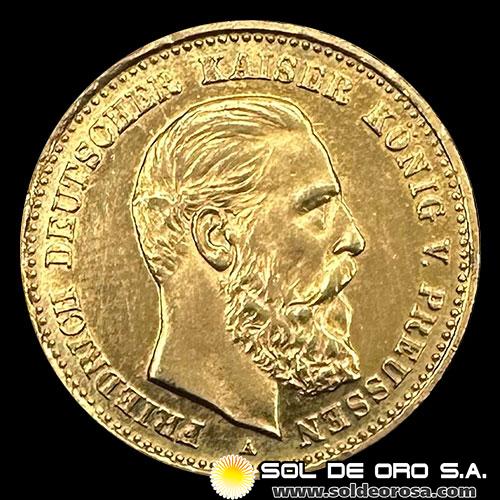 ALEMANIA - 10 MARK - FRIEDRICH DEUTSCHER KONIG V. PREUSSEN - 1888 - MONEDA DE ORO