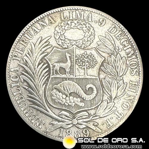 NA4 - REPUBLICA PERUANA - 1 SOL - 1889 - MONEDA DE PLATA