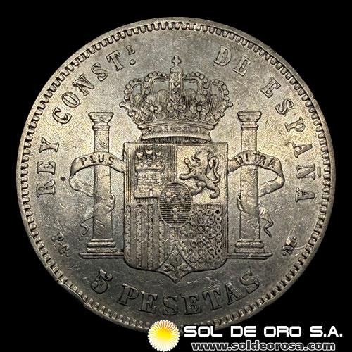 NA2 - ESPAÑA - 5 PESETAS, 1891 - ALFONSO XIII REY DE ESPAÑA - MONEDA DE PLATA