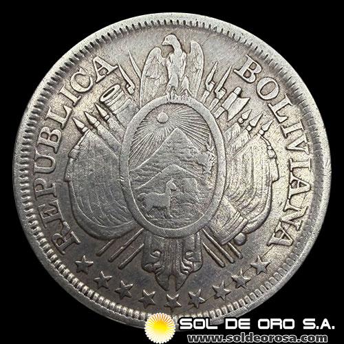 NA1 - BOLIVIA - 50 CENTAVOS, 1891 - MONEDA DE PLATA