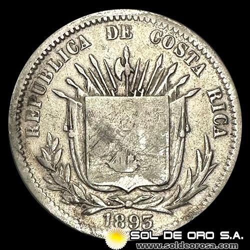 NA2 - COSTA RICA - 25 CENTAVOS, 1893 - MONEDA DE PLATA