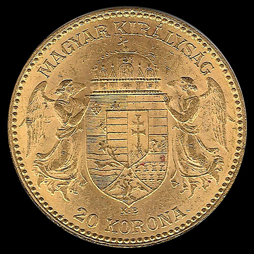 HUNGRIA - 20 KORONA, 1894 - MONEDA DE ORO