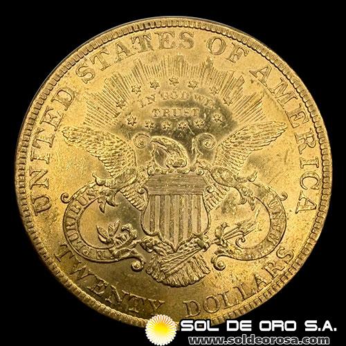 	ESTADOS UNIDOS DE AMERICA - 20 DOLLARS, TIPO LIBERTAD, 1894 - MONEDA DE ORO