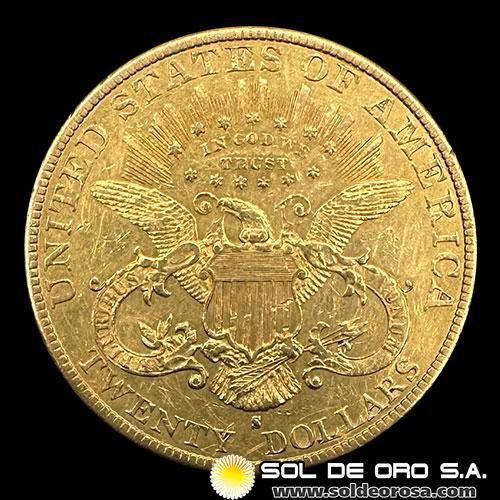 ESTADOS UNIDOS DE AMERICA - 20 DOLLARS, TIPO LIBERTAD, 1896 - MONEDA DE ORO