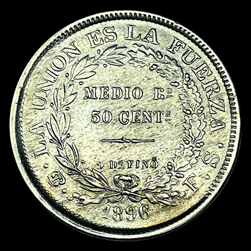 NA2 - NUMIS - REPUBLICA BOLIVIANA - 50 CENTAVOS - 1896 - MONEDA DE PLATA