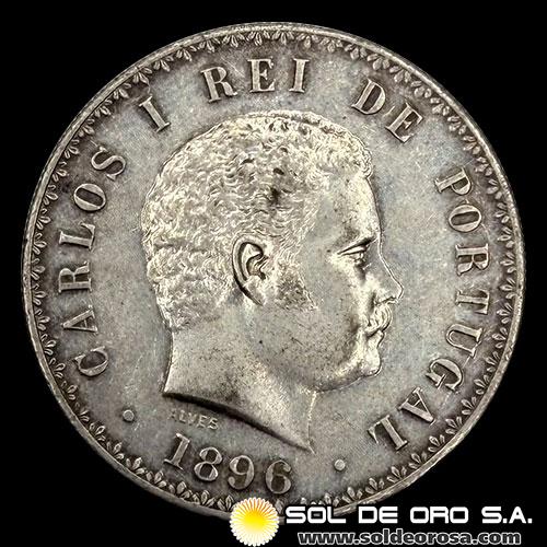 NA4 - PORTUGAL - 500 REIS, 1896 - CARLOS I - MONEDA DE PLATA