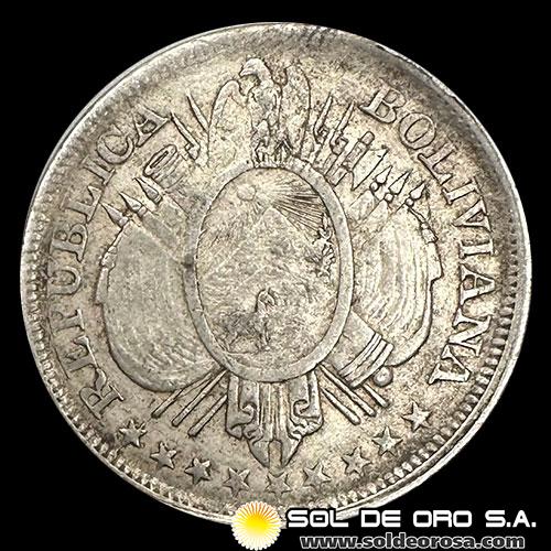 NA1 - BOLIVIA - 50 CENTAVOS, 1898 - MONEDA DE PLATA