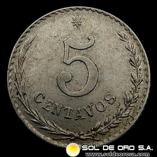 NUMIS - MONEDAS DEL PARAGUAY - 5 CENTAVOS, 1900 - MONEDA DE COBRE Y NIQUEL