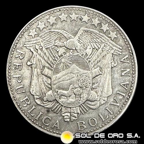 NA1 - BOLIVIA - 50 CENTAVOS, 1900 - MONEDA DE PLATA