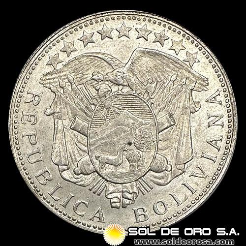 NA1 - BOLIVIA - 50 CENTAVOS, 1900 - MONEDA DE PLATA