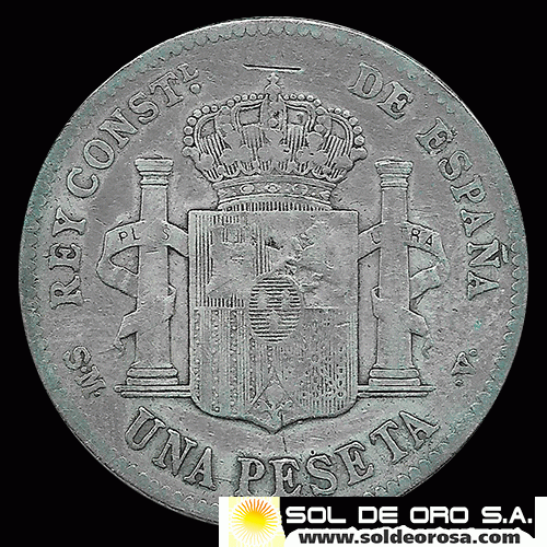 NA2 - ESPANHA - 1 PESETA - 1902 - ALFONSO XIII REY - MONEDA DE PLATA