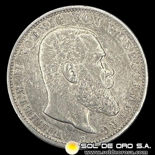 NA1 - ALEMANIA - 5 MARK, 1903 - WILLIAM II - REINO DE WURTEMBERG - MONEDA DE PLATA