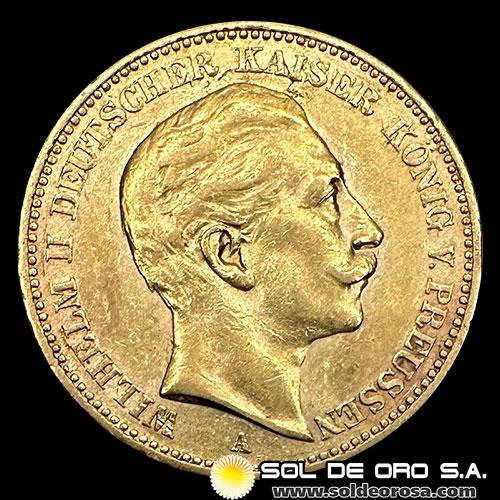 ALEMANIA - 20 MARK - WILHELM II DEUTSCHER KAISER KONIG V. PREUSSEN - 1898 - MONEDA DE ORO