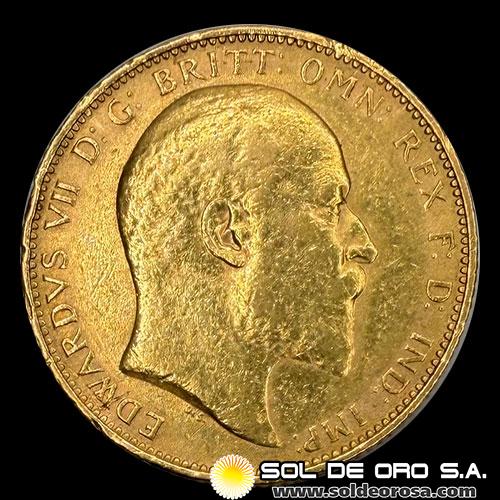 INGLATERRA - SOVEREIGN, LIBRA INGLESA (EDUARDO VII) - 1905 - MONEDA DE ORO