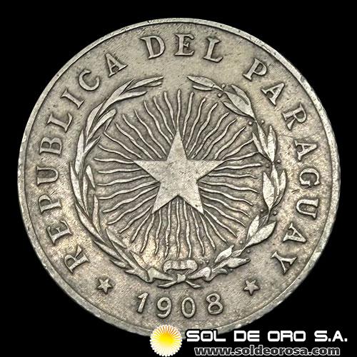 NUMIS - MONEDAS DEL PARAGUAY - 10 CENTAVOS, 1908 - MONEDA DE COBRE Y NIQUEL