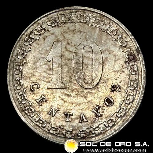 NUMIS - MONEDAS DEL PARAGUAY - 10 CENTAVOS, 1908 - MONEDA DE COBRE Y NIQUEL