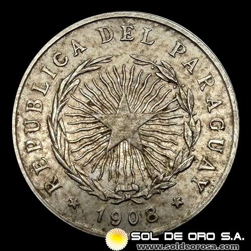 NUMIS - MONEDAS DEL PARAGUAY - 10 CENTAVOS, 1908 - MONEDA DE COBRE Y NIQUEL