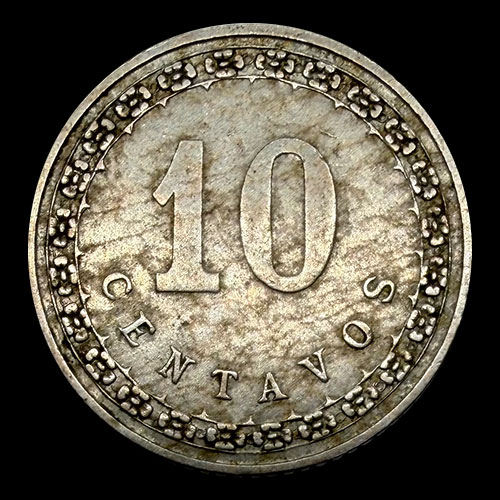 NUMIS - MONEDAS DEL PARAGUAY - 10 CENTAVOS, 1908 - MONEDA DE COBRE Y NIQUEL