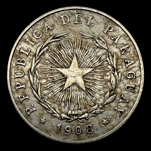 NUMIS - MONEDAS DEL PARAGUAY - 10 CENTAVOS, 1908 - MONEDA DE COBRE Y NIQUEL