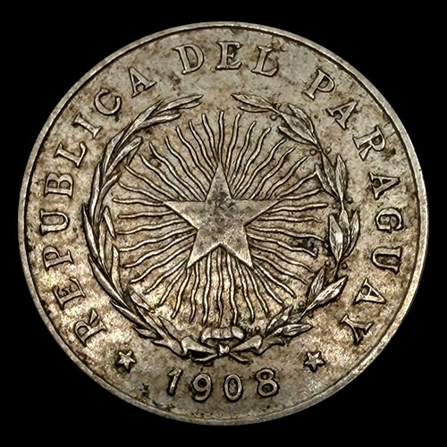 NUMIS - MONEDAS DEL PARAGUAY - 10 CENTAVOS, 1908 - MONEDA DE COBRE Y NIQUEL
