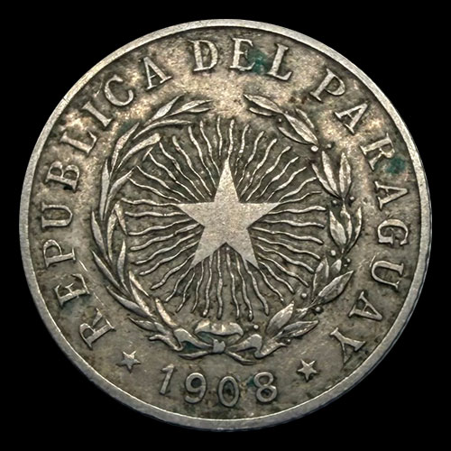 NUMIS - MONEDAS DEL PARAGUAY - 20 CENTAVOS, 1908 - MONEDA DE COBRE Y NIQUEL