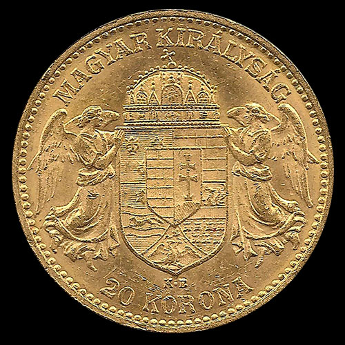 HUNGRIA - 20 KORONA, 1908 - MONEDA DE ORO