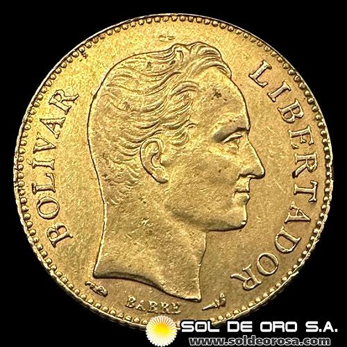 ESTADOS UNIDOS DE VENEZUELA - 20 BOLIVARES, 1910 - SIMON BOLIVAR - MONEDA DE ORO