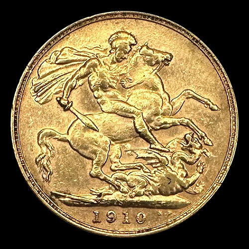 INGLATERRA - SOVEREIGN, LIBRA INGLESA (EDUARDO VII) - 1910 - MONEDA DE ORO